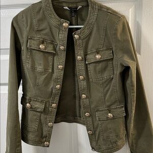 White House Black Market Olive Green Military Style Jacket